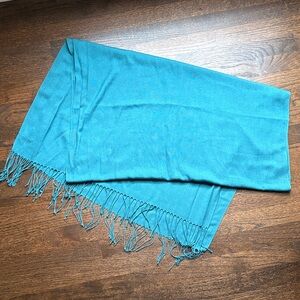 Teal Fringed Scarf